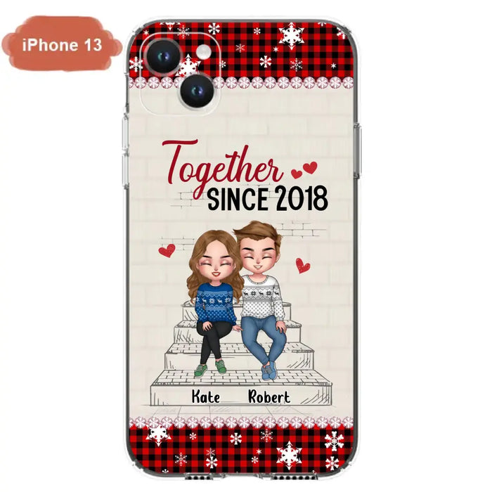 Custom Personalized Christmas Couple Phone Case - Christmas Gift Idea For Couple - Together Since 2018 - Case For iPhone/Samsung