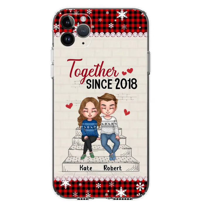 Custom Personalized Christmas Couple Phone Case - Christmas Gift Idea For Couple - Together Since 2018 - Case For iPhone/Samsung