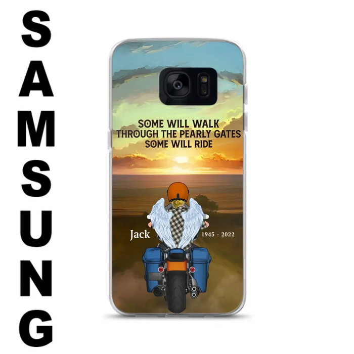 Custom Personalized Memorial Biker Phone Case - Memorial Gift Idea For Father's Day - Some Will Ride - Case For iPhone/Samsung