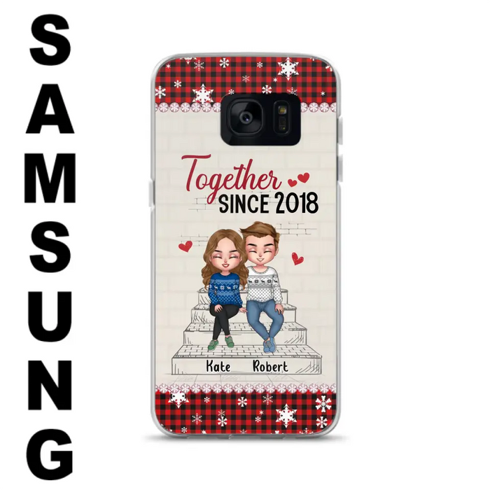 Custom Personalized Christmas Couple Phone Case - Christmas Gift Idea For Couple - Together Since 2018 - Case For iPhone/Samsung