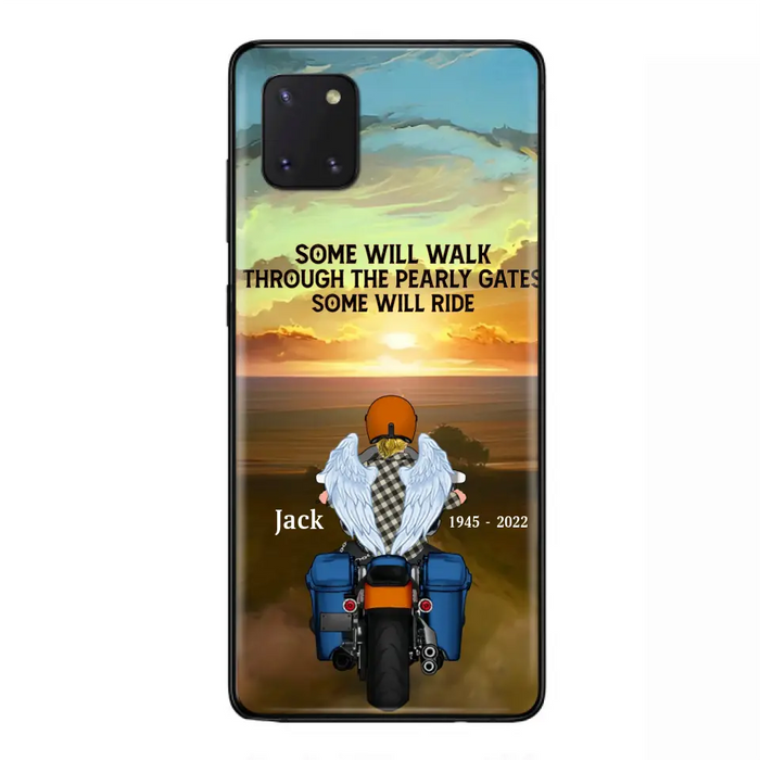 Custom Personalized Memorial Biker Phone Case - Memorial Gift Idea For Father's Day - Some Will Ride - Case For iPhone/Samsung