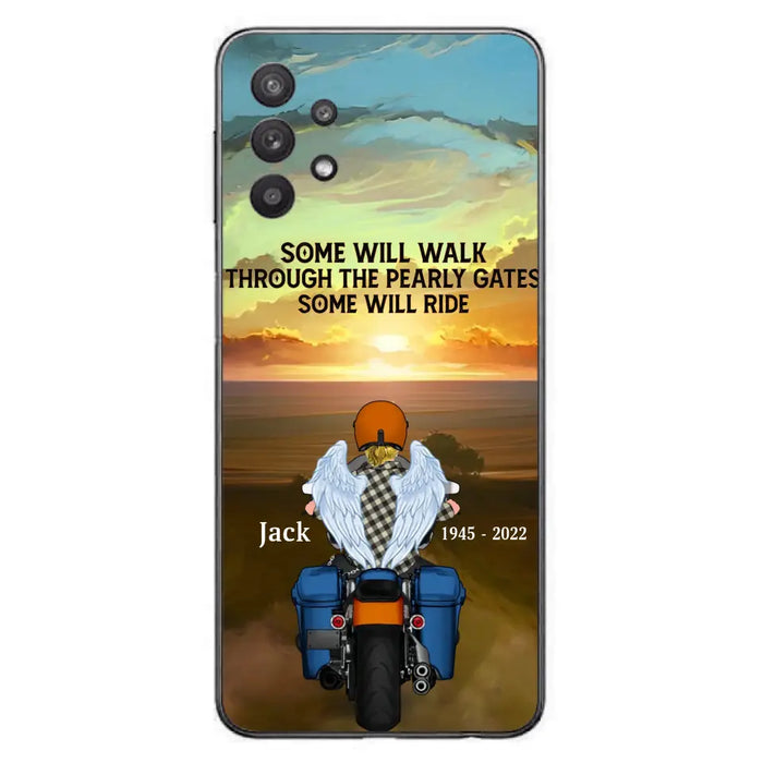 Custom Personalized Memorial Biker Phone Case - Memorial Gift Idea For Father's Day - Some Will Ride - Case For iPhone/Samsung