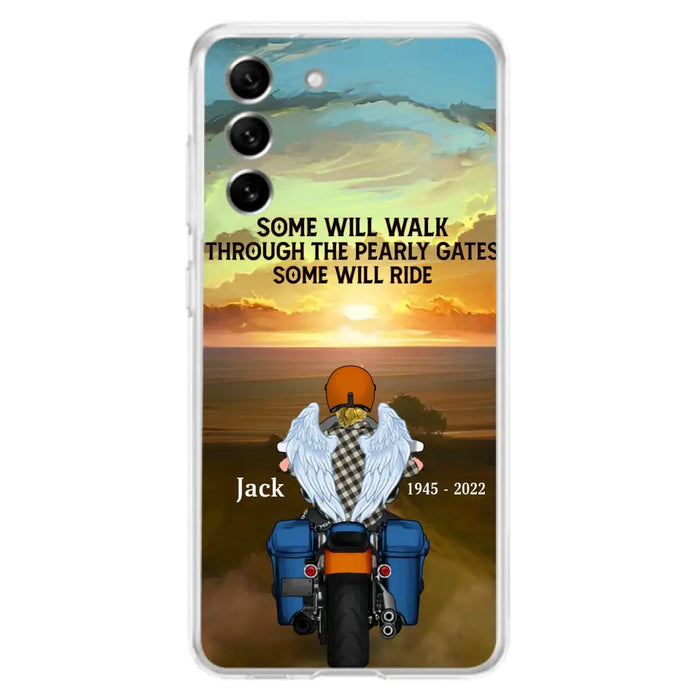 Custom Personalized Memorial Biker Phone Case - Memorial Gift Idea For Father's Day - Some Will Ride - Case For iPhone/Samsung