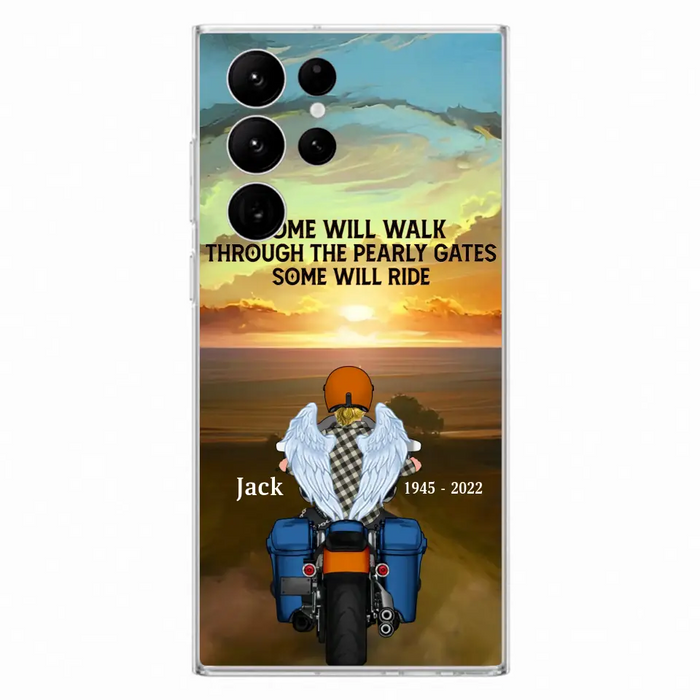 Custom Personalized Memorial Biker Phone Case - Memorial Gift Idea For Father's Day - Some Will Ride - Case For iPhone/Samsung