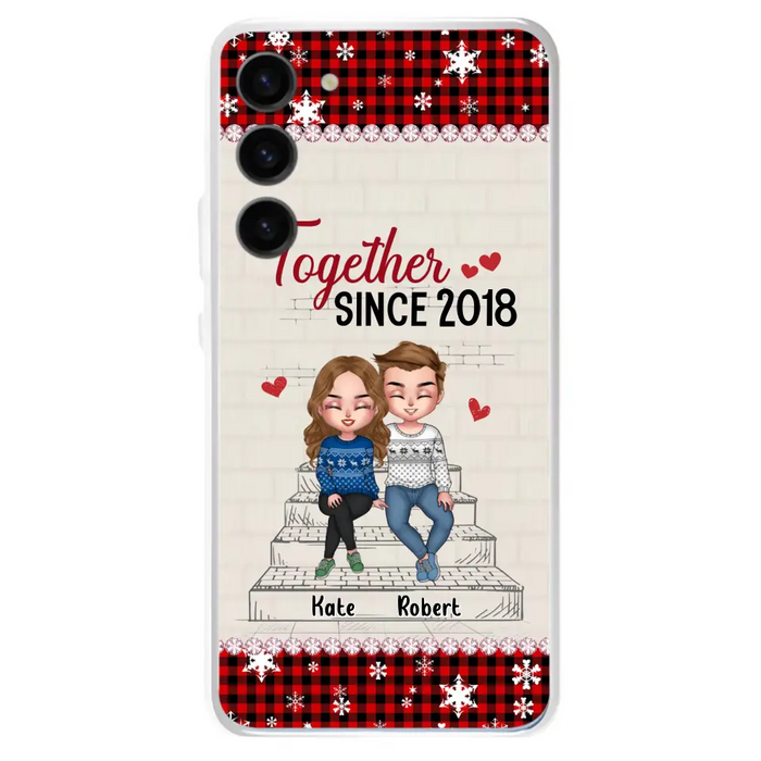 Custom Personalized Christmas Couple Phone Case - Christmas Gift Idea For Couple - Together Since 2018 - Case For iPhone/Samsung