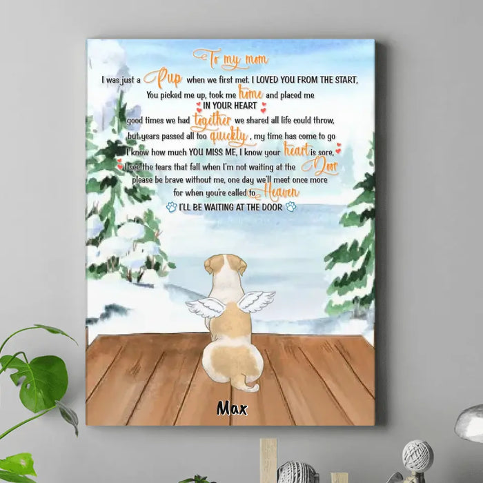 Custom Personalized Memorial Pets Canvas - Upto 4 Pets - Gift Idea For Dog/Cat Lovers - To My Mom