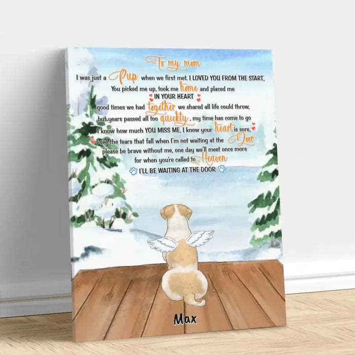 Custom Personalized Memorial Pets Canvas - Upto 4 Pets - Gift Idea For Dog/Cat Lovers - To My Mom