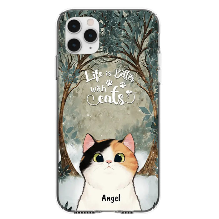 Custom Personalized Cat Phone Case - Best Gift For Cat Lover - Life Is Better With Cats - Phone Case For  iPhone And Samsung