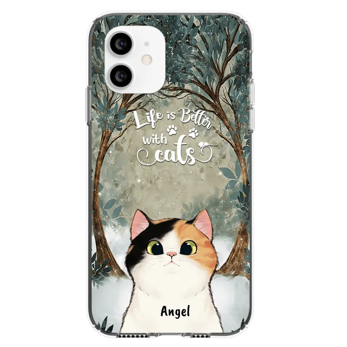 Custom Personalized Cat Phone Case - Best Gift For Cat Lover - Life Is Better With Cats - Phone Case For  iPhone And Samsung