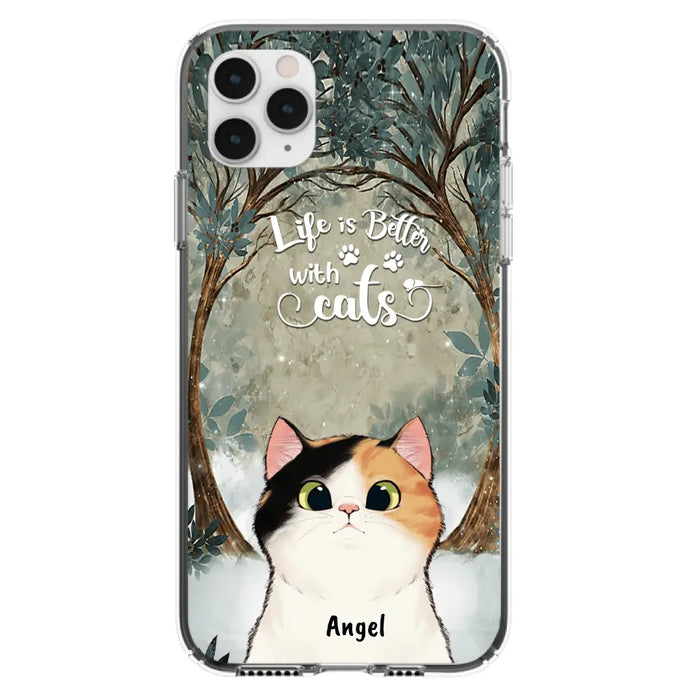 Custom Personalized Cat Phone Case - Best Gift For Cat Lover - Life Is Better With Cats - Phone Case For  iPhone And Samsung