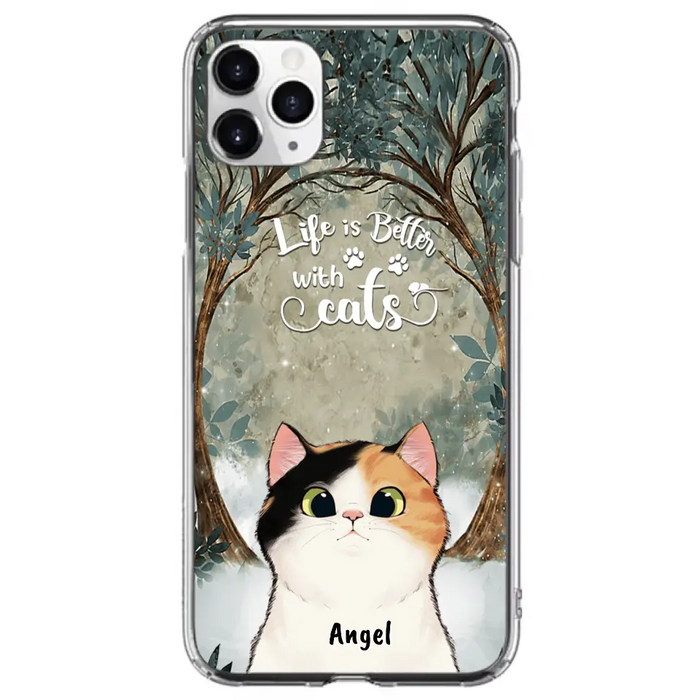 Custom Personalized Cat Phone Case - Best Gift For Cat Lover - Life Is Better With Cats - Phone Case For  iPhone And Samsung