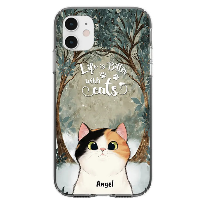 Custom Personalized Cat Phone Case - Best Gift For Cat Lover - Life Is Better With Cats - Phone Case For  iPhone And Samsung