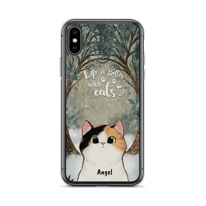 Custom Personalized Cat Phone Case - Best Gift For Cat Lover - Life Is Better With Cats - Phone Case For  iPhone And Samsung