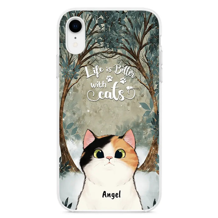 Custom Personalized Cat Phone Case - Best Gift For Cat Lover - Life Is Better With Cats - Phone Case For  iPhone And Samsung