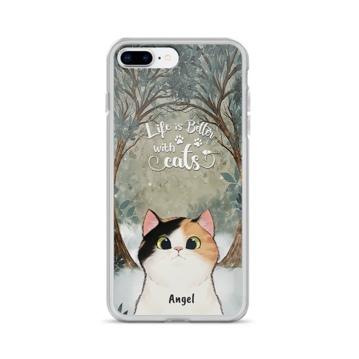 Custom Personalized Cat Phone Case - Best Gift For Cat Lover - Life Is Better With Cats - Phone Case For  iPhone And Samsung