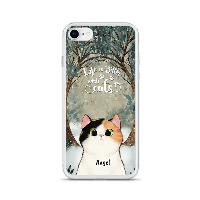 Custom Personalized Cat Phone Case - Best Gift For Cat Lover - Life Is Better With Cats - Phone Case For  iPhone And Samsung