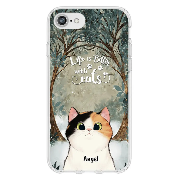 Custom Personalized Cat Phone Case - Best Gift For Cat Lover - Life Is Better With Cats - Phone Case For  iPhone And Samsung