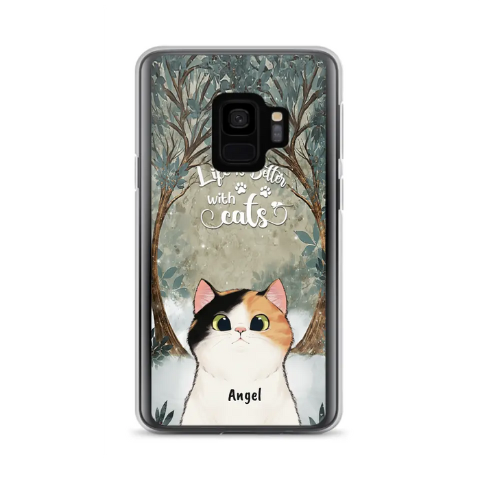 Custom Personalized Cat Phone Case - Best Gift For Cat Lover - Life Is Better With Cats - Phone Case For  iPhone And Samsung