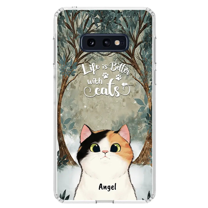 Custom Personalized Cat Phone Case - Best Gift For Cat Lover - Life Is Better With Cats - Phone Case For  iPhone And Samsung