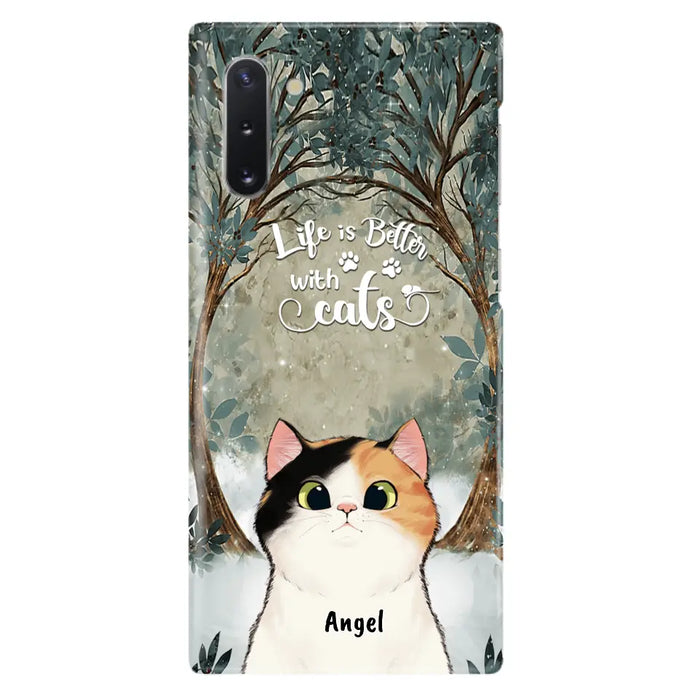 Custom Personalized Cat Phone Case - Best Gift For Cat Lover - Life Is Better With Cats - Phone Case For  iPhone And Samsung