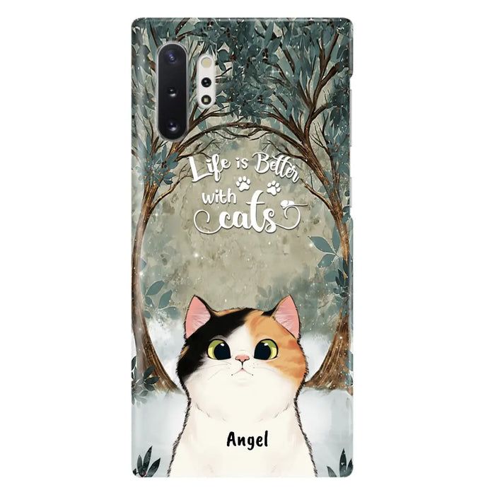 Custom Personalized Cat Phone Case - Best Gift For Cat Lover - Life Is Better With Cats - Phone Case For  iPhone And Samsung