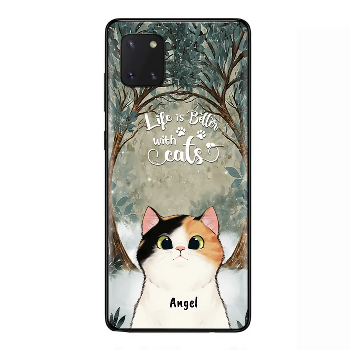 Custom Personalized Cat Phone Case - Best Gift For Cat Lover - Life Is Better With Cats - Phone Case For  iPhone And Samsung