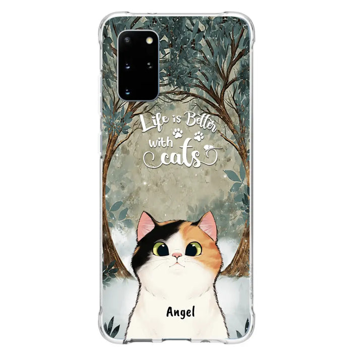 Custom Personalized Cat Phone Case - Best Gift For Cat Lover - Life Is Better With Cats - Phone Case For  iPhone And Samsung