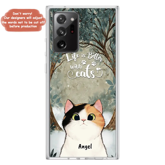 Custom Personalized Cat Phone Case - Best Gift For Cat Lover - Life Is Better With Cats - Phone Case For  iPhone And Samsung