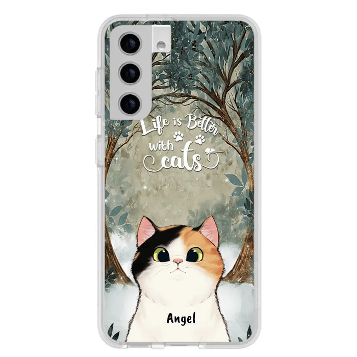 Custom Personalized Cat Phone Case - Best Gift For Cat Lover - Life Is Better With Cats - Phone Case For  iPhone And Samsung