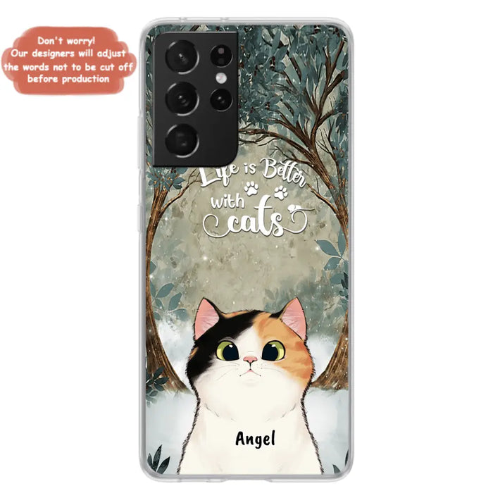 Custom Personalized Cat Phone Case - Best Gift For Cat Lover - Life Is Better With Cats - Phone Case For  iPhone And Samsung