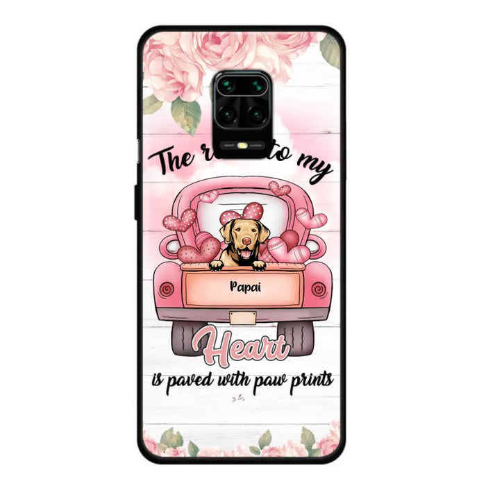 Custom Personalized Dog Phone Case - Best Gifts For Dog Lovers With Upto 5 Dogs - The Road To My Heart Is Paved With Paw Prints