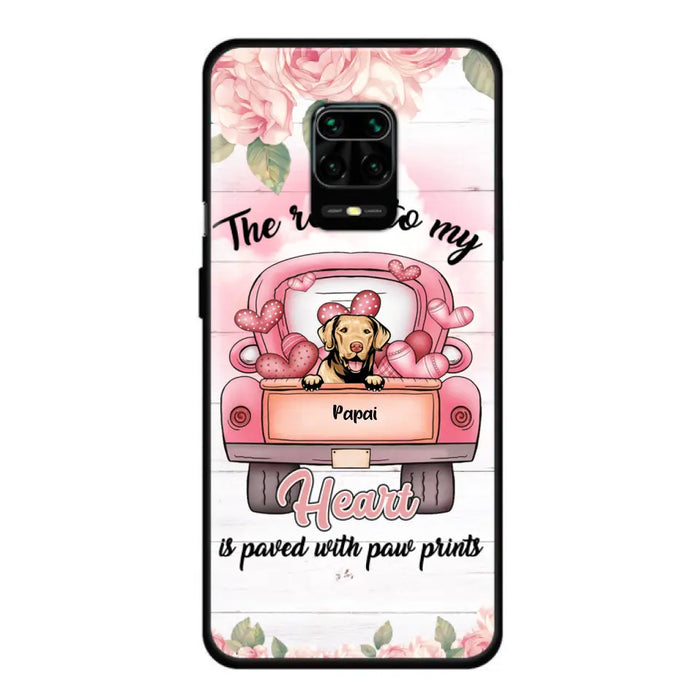 Custom Personalized Dog Phone Case - Best Gifts For Dog Lovers With Upto 5 Dogs - The Road To My Heart Is Paved With Paw Prints