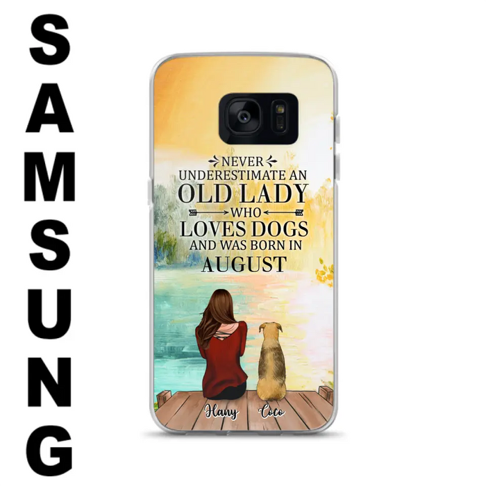 Custom Personalized Old Lady And Dog Phone Case - Woman With Upto 5 Dogs - Best Gift For Dog Lover - Case For iPhone And Samsung