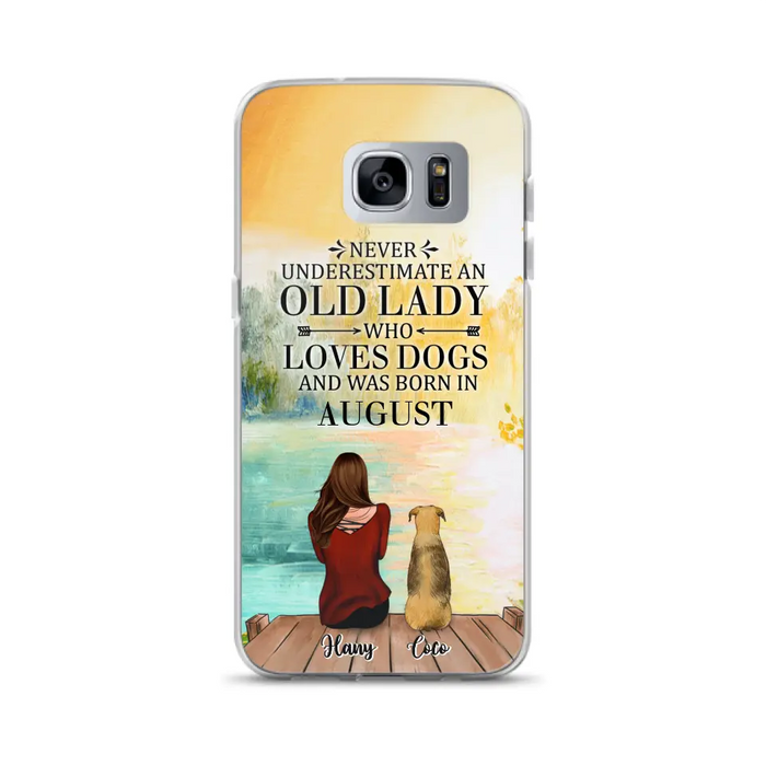 Custom Personalized Old Lady And Dog Phone Case - Woman With Upto 5 Dogs - Best Gift For Dog Lover - Case For iPhone And Samsung