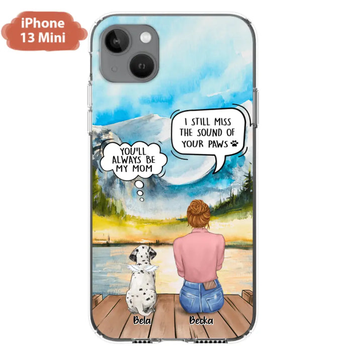 Custom Personalized Memorial Pet Mom Phone Case - Woman With Upto 5 Pets - Best Gift For Pet Lover - It's So Hard To Say Goodbye - Case For Iphone/Samsung