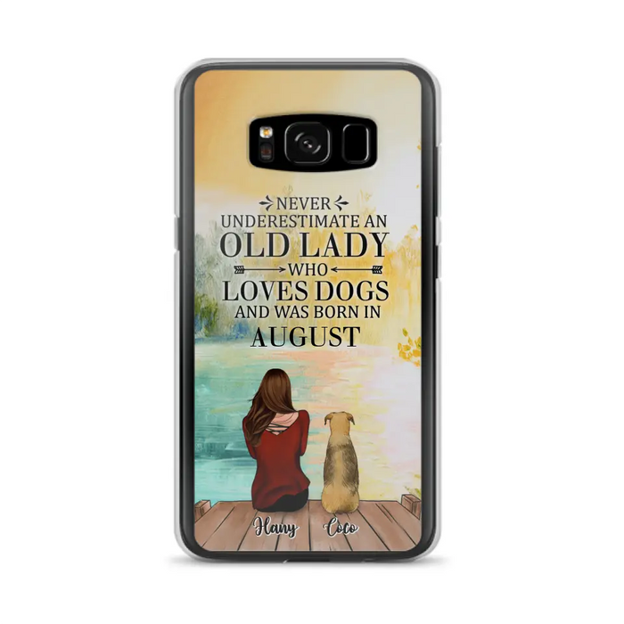 Custom Personalized Old Lady And Dog Phone Case - Woman With Upto 5 Dogs - Best Gift For Dog Lover - Case For iPhone And Samsung