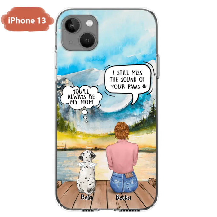 Custom Personalized Memorial Pet Mom Phone Case - Woman With Upto 5 Pets - Best Gift For Pet Lover - It's So Hard To Say Goodbye - Case For Iphone/Samsung