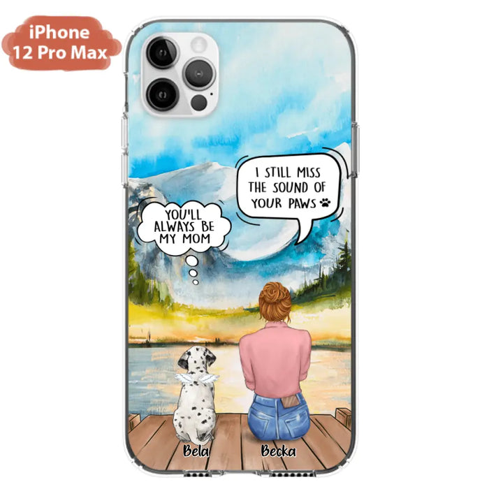 Custom Personalized Memorial Pet Mom Phone Case - Woman With Upto 5 Pets - Best Gift For Pet Lover - It's So Hard To Say Goodbye - Case For Iphone/Samsung