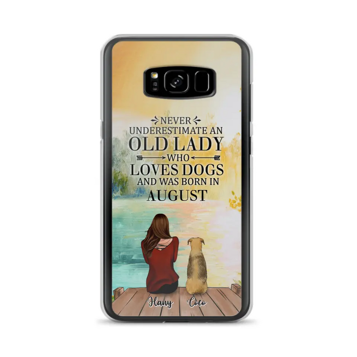 Custom Personalized Old Lady And Dog Phone Case - Woman With Upto 5 Dogs - Best Gift For Dog Lover - Case For iPhone And Samsung