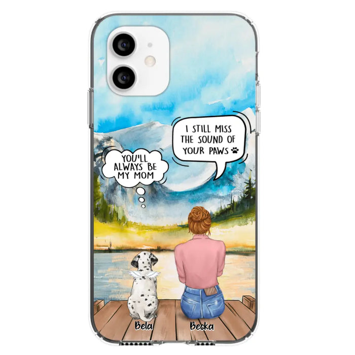 Custom Personalized Memorial Pet Mom Phone Case - Woman With Upto 5 Pets - Best Gift For Pet Lover - It's So Hard To Say Goodbye - Case For Iphone/Samsung