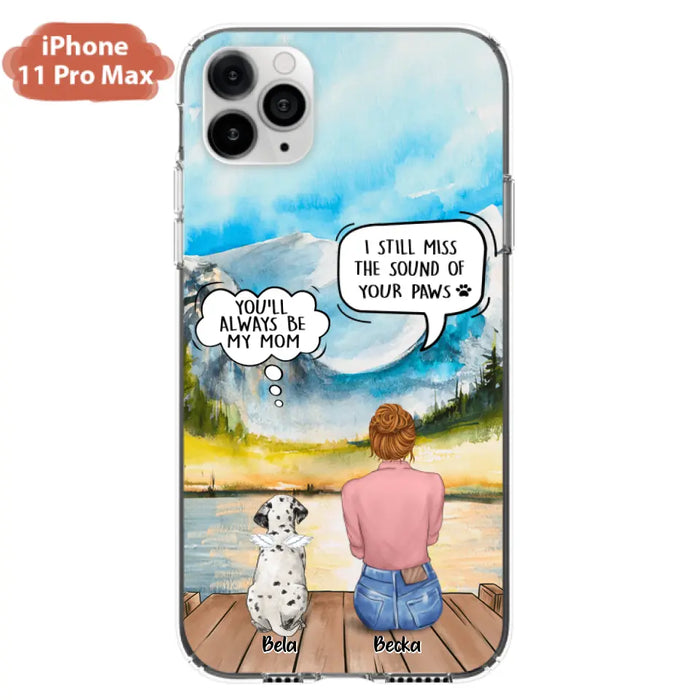 Custom Personalized Memorial Pet Mom Phone Case - Woman With Upto 5 Pets - Best Gift For Pet Lover - It's So Hard To Say Goodbye - Case For Iphone/Samsung