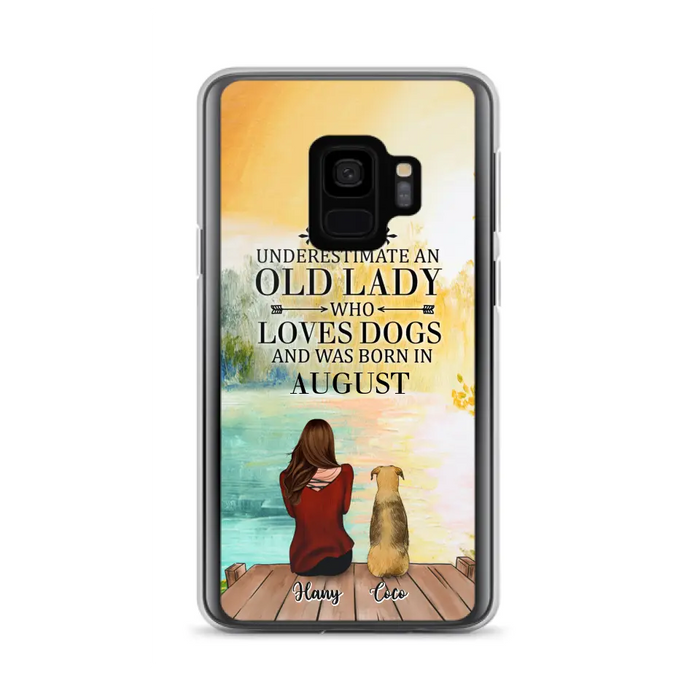 Custom Personalized Old Lady And Dog Phone Case - Woman With Upto 5 Dogs - Best Gift For Dog Lover - Case For iPhone And Samsung