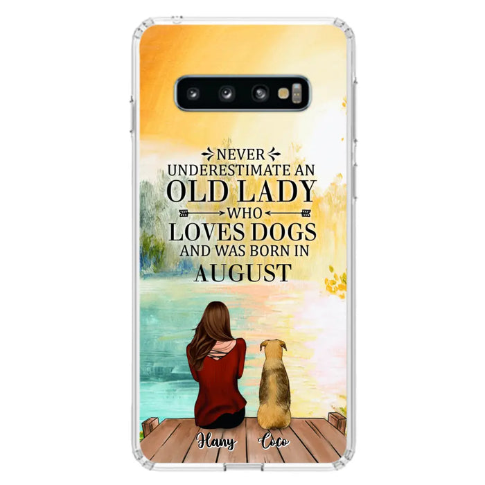 Custom Personalized Old Lady And Dog Phone Case - Woman With Upto 5 Dogs - Best Gift For Dog Lover - Case For iPhone And Samsung