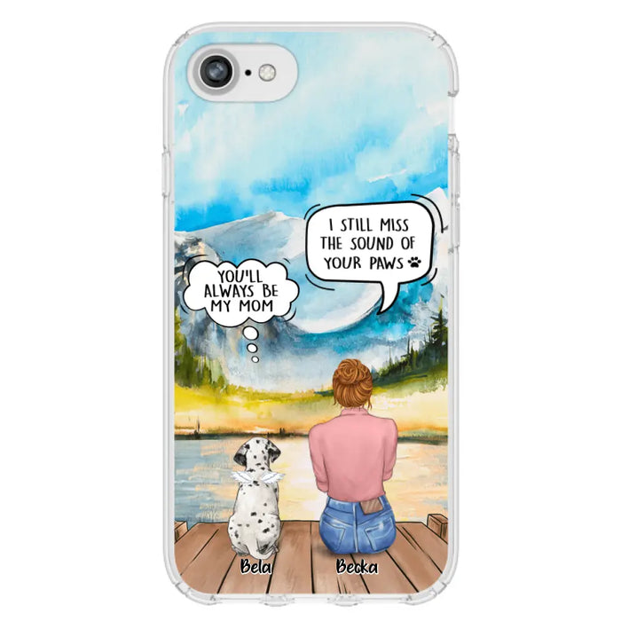 Custom Personalized Memorial Pet Mom Phone Case - Woman With Upto 5 Pets - Best Gift For Pet Lover - It's So Hard To Say Goodbye - Case For Iphone/Samsung