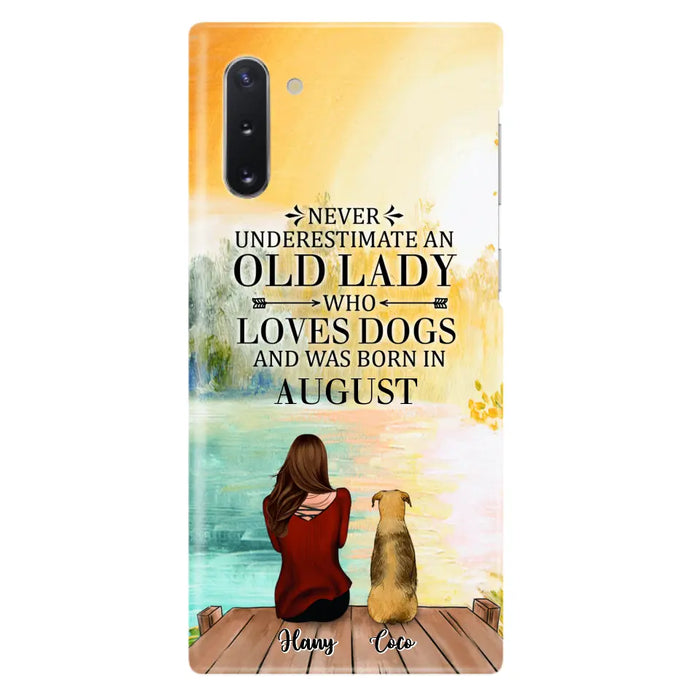 Custom Personalized Old Lady And Dog Phone Case - Woman With Upto 5 Dogs - Best Gift For Dog Lover - Case For iPhone And Samsung