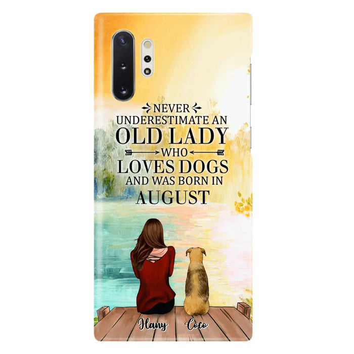 Custom Personalized Old Lady And Dog Phone Case - Woman With Upto 5 Dogs - Best Gift For Dog Lover - Case For iPhone And Samsung