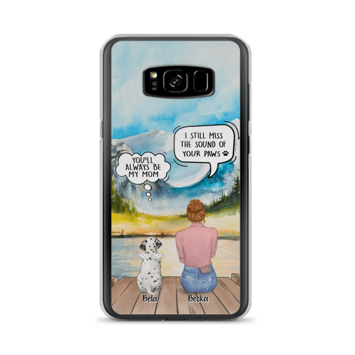 Custom Personalized Memorial Pet Mom Phone Case - Woman With Upto 5 Pets - Best Gift For Pet Lover - It's So Hard To Say Goodbye - Case For Iphone/Samsung