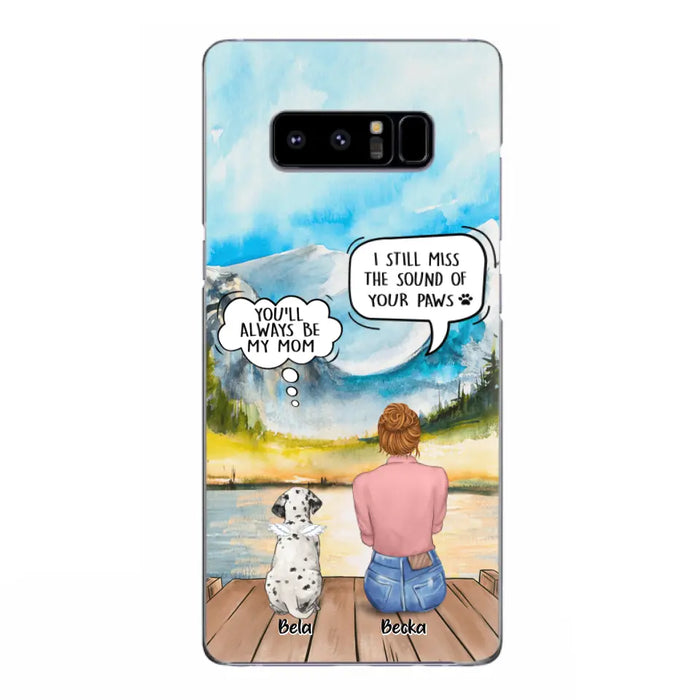 Custom Personalized Memorial Pet Mom Phone Case - Woman With Upto 5 Pets - Best Gift For Pet Lover - It's So Hard To Say Goodbye - Case For Iphone/Samsung