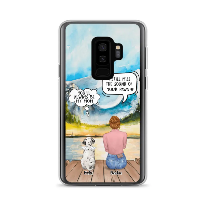 Custom Personalized Memorial Pet Mom Phone Case - Woman With Upto 5 Pets - Best Gift For Pet Lover - It's So Hard To Say Goodbye - Case For Iphone/Samsung