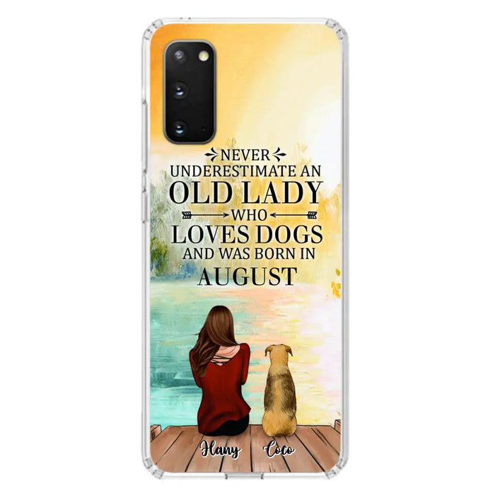 Custom Personalized Old Lady And Dog Phone Case - Woman With Upto 5 Dogs - Best Gift For Dog Lover - Case For iPhone And Samsung